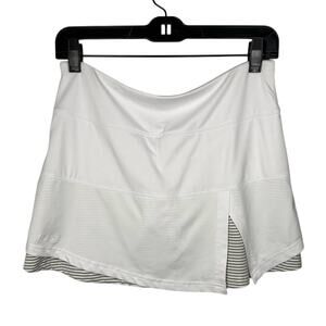 Bollé White & Gray Striped Tennis Skort Women's Small